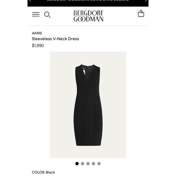 Akris Bergdorf Goodman Sleeveless V-Neck Dress Size US 8 Minimalist Formal $1990 - Picture 2 of 9